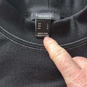 Forever 21 Black Ribbed Crewneck with White Mont Blanc Ski Club Embroidery